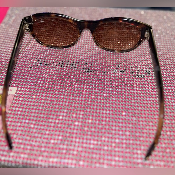 Betsey Johnson sunglasses crystal rhinestone heart cateye tortoise shell vintage - Picture 10 of 12